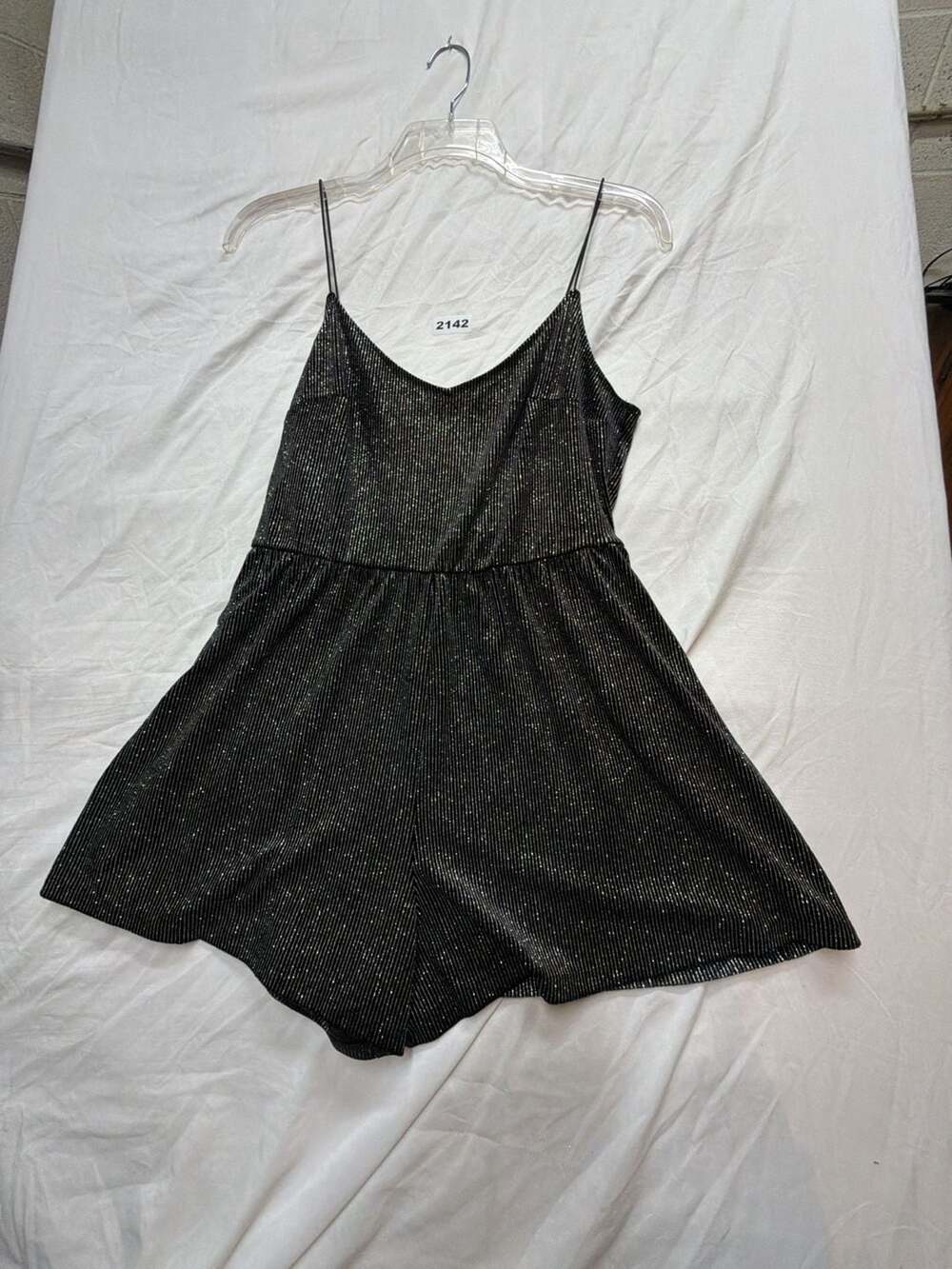 Divided By H&M Metallic Glitter Romper Size M Black